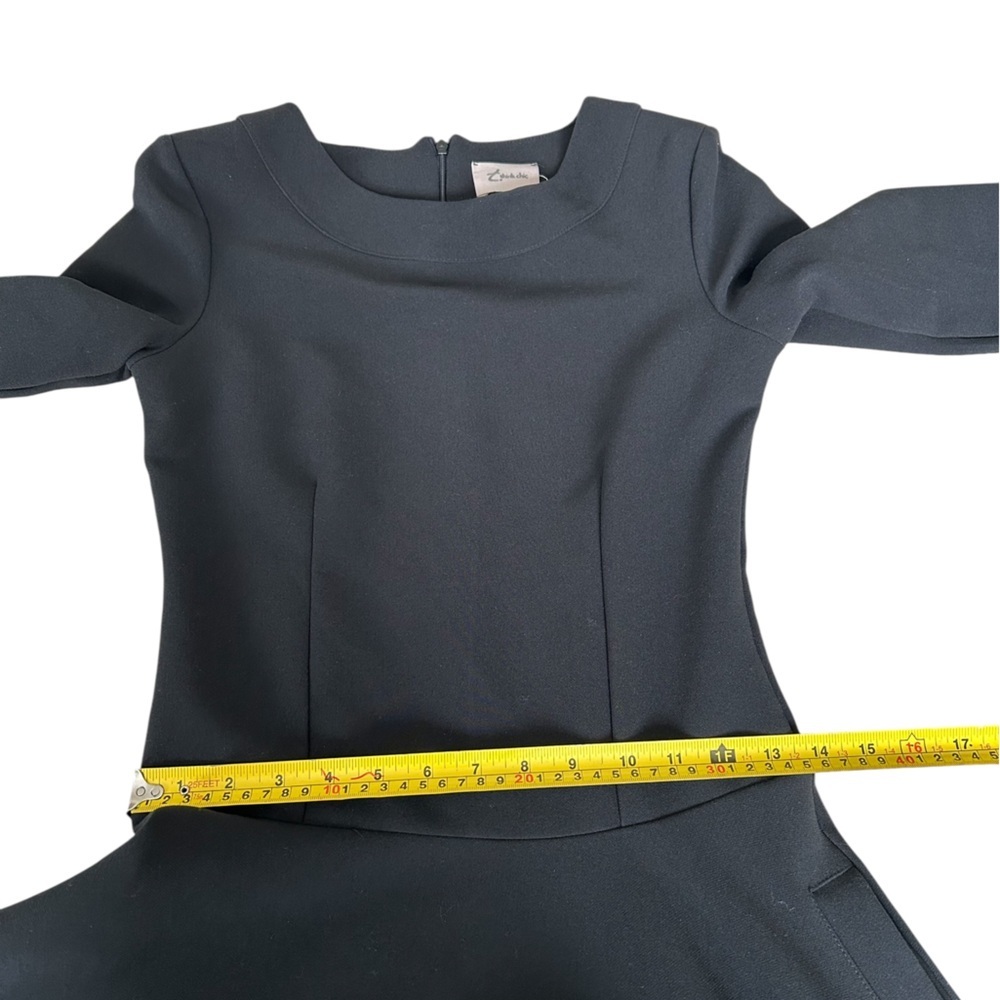 Think chic Midi Black asymmetrical Dress 3/4 sleeve
functional pockets XS - Picture 11 of 14